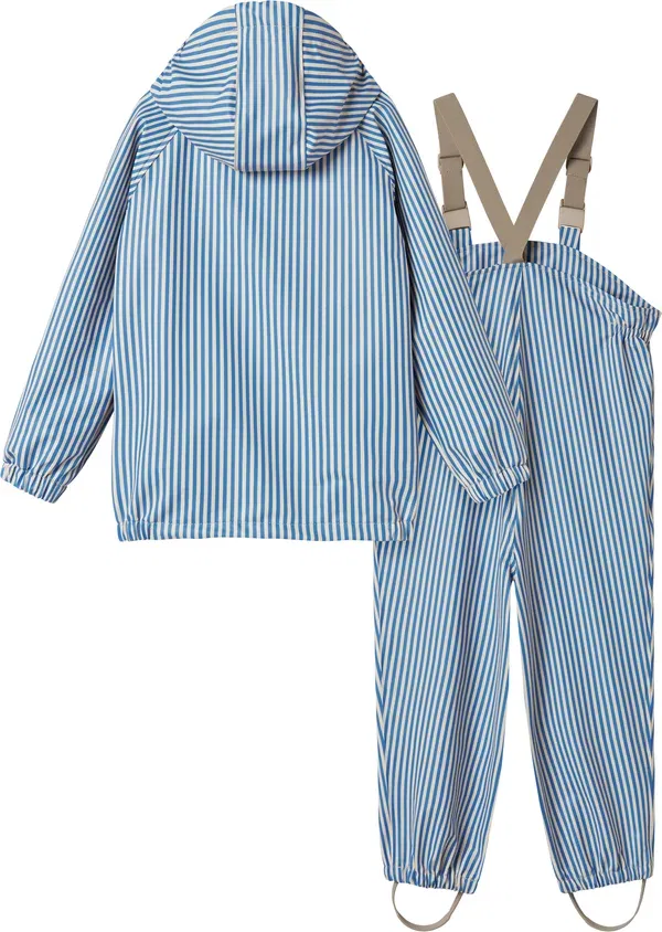 Комплект дождевик полосатый Oddy rain unisex set - dungarees Marmar Copenhagen, синий — фото 2