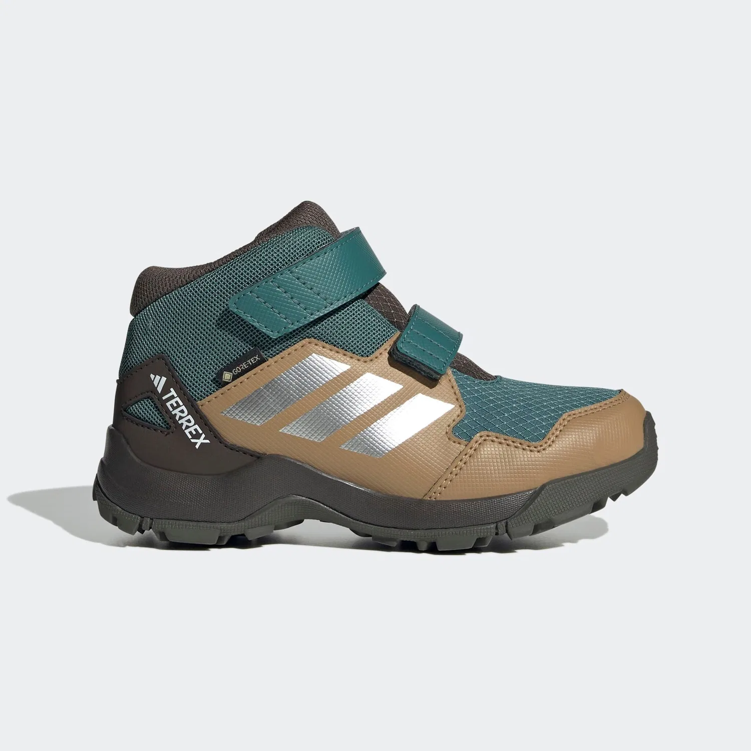 Детские полуботинки для хайкинга с GORE-TEX Adidas TERREX, Preloved Teal/Matte Silver/Cardboard — фото 2