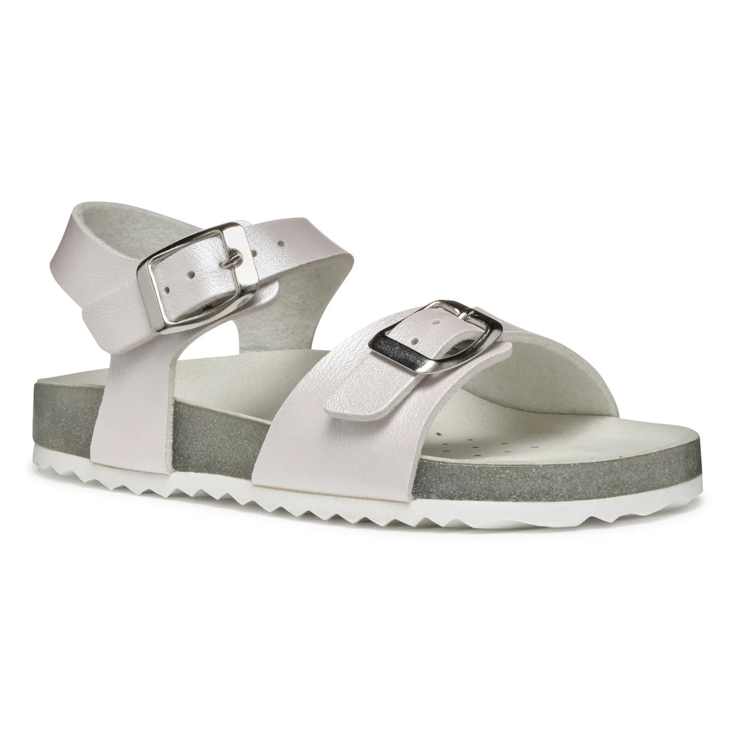 Детские сандалии с блестками Geox, White-Silver