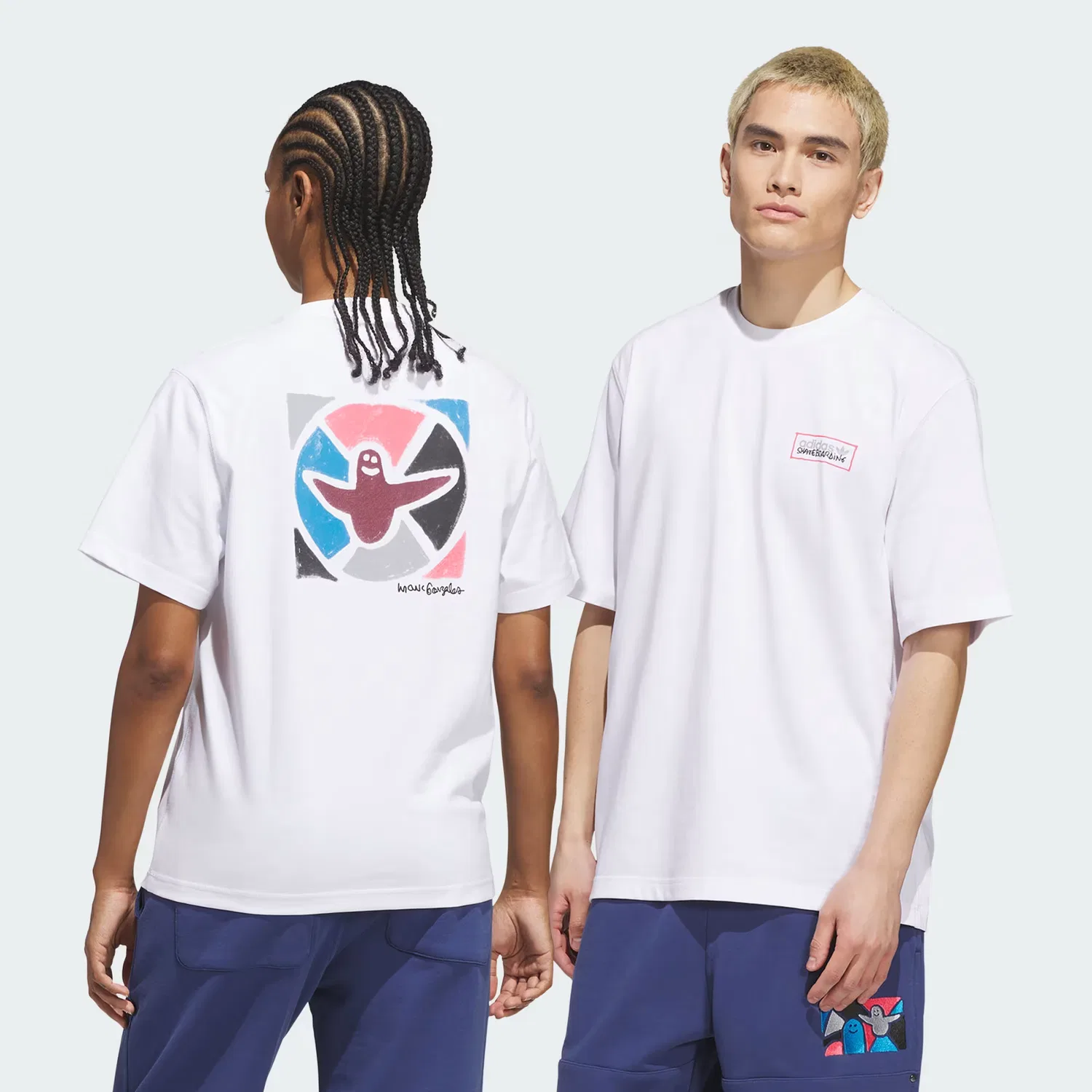 Футболка унисекс свободного кроя SKATEBOARDING x MARK GONZALES MODERNIST Adidas Originals, белая