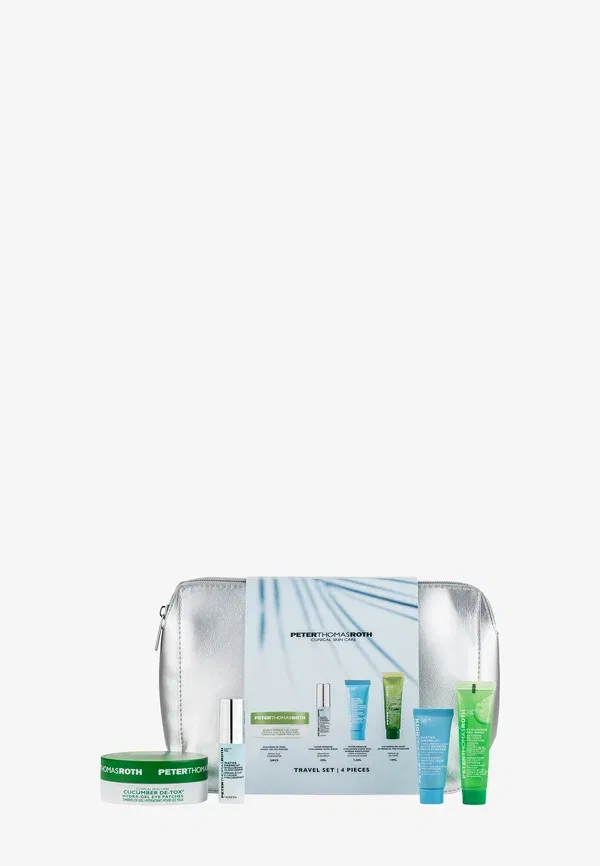 Набор косметики, Cucumber Gel Mask 14 мл, Water Drench Rich Barrier Moisturizer 7.5 мл, Water Drench Glow Serum 5 мл, Travel Cucumber De-tox Hydra-Gel Eye Patches, Peter Thomas Roth, мультиколор