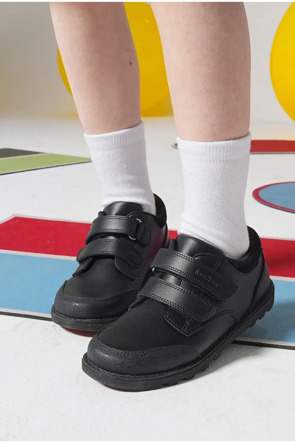 Классические кожаные школьные туфли с двойной лентой Tracer Toezone, Black — фото 4