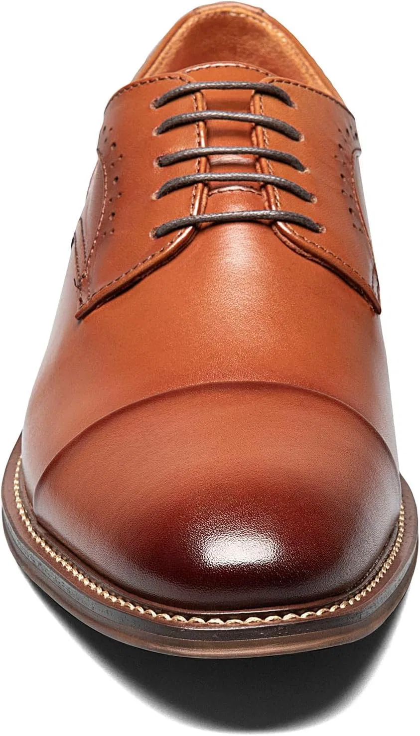 Мужские кепки-оксфорды Stacy Adams Maddox Oxford Toe Cap, Cognac — фото 3