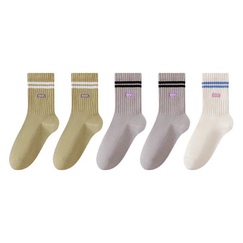 Детские носки с принтом MADALLO, Light Green 2+Light Gray 2+White