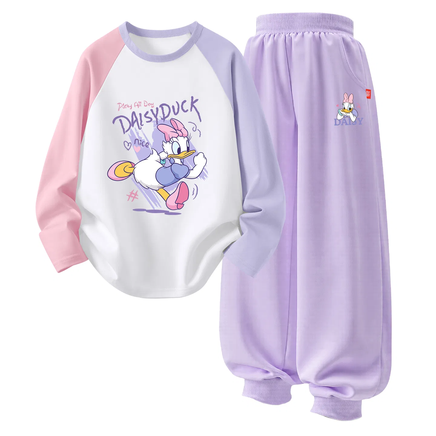 Детский спортивный комплект с круглым вырезом DiCai English K Pink Purple+DiCai English K Taro Purple, Disney, DiCai English K Pink Purple+DiCai English K Taro Purple — фото 3