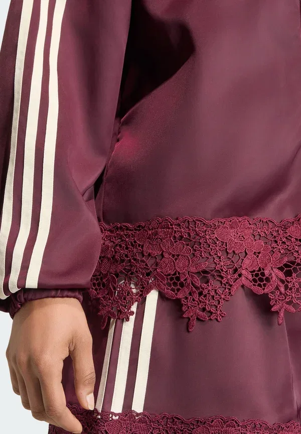 Атласная кружевная куртка "Жар-птица" - тренировочная куртка Adidas Originals, бордовый — фото 3