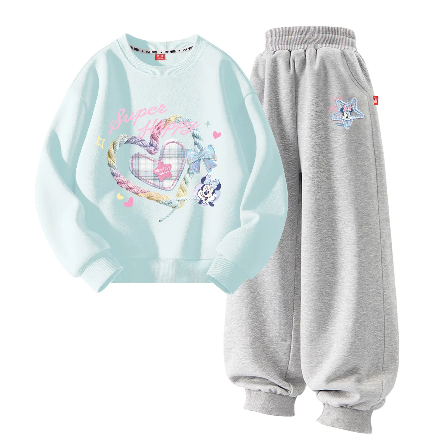 Детский спортивный костюм с круглым вырезом Disney, Цвет: Diyue Star K Clearwater Blue+Diyue Star K Gray — фото 4