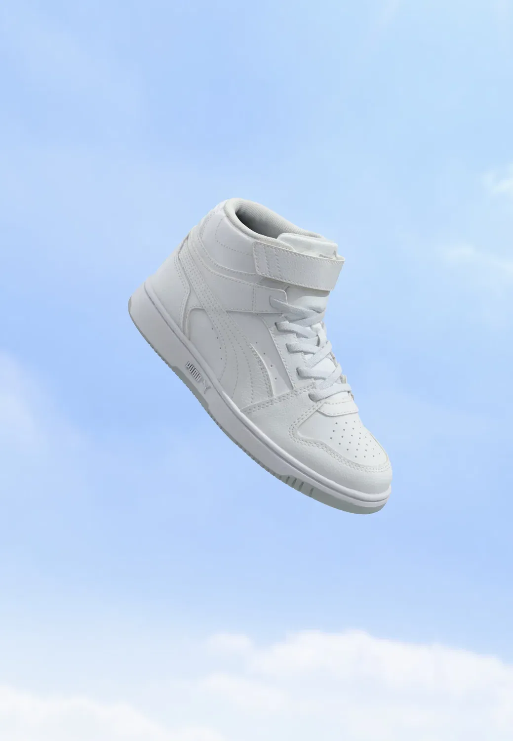 Rebound slam mid unisex - высокие кроссовки Puma, White/Cool Light Gray/Black