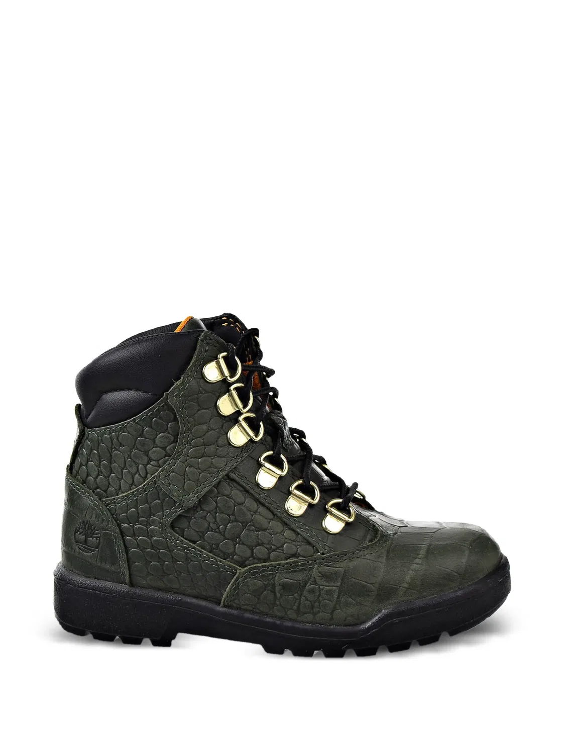Ботинки Field с тиснением под кожу крокодила Timberland Kids, зеленый