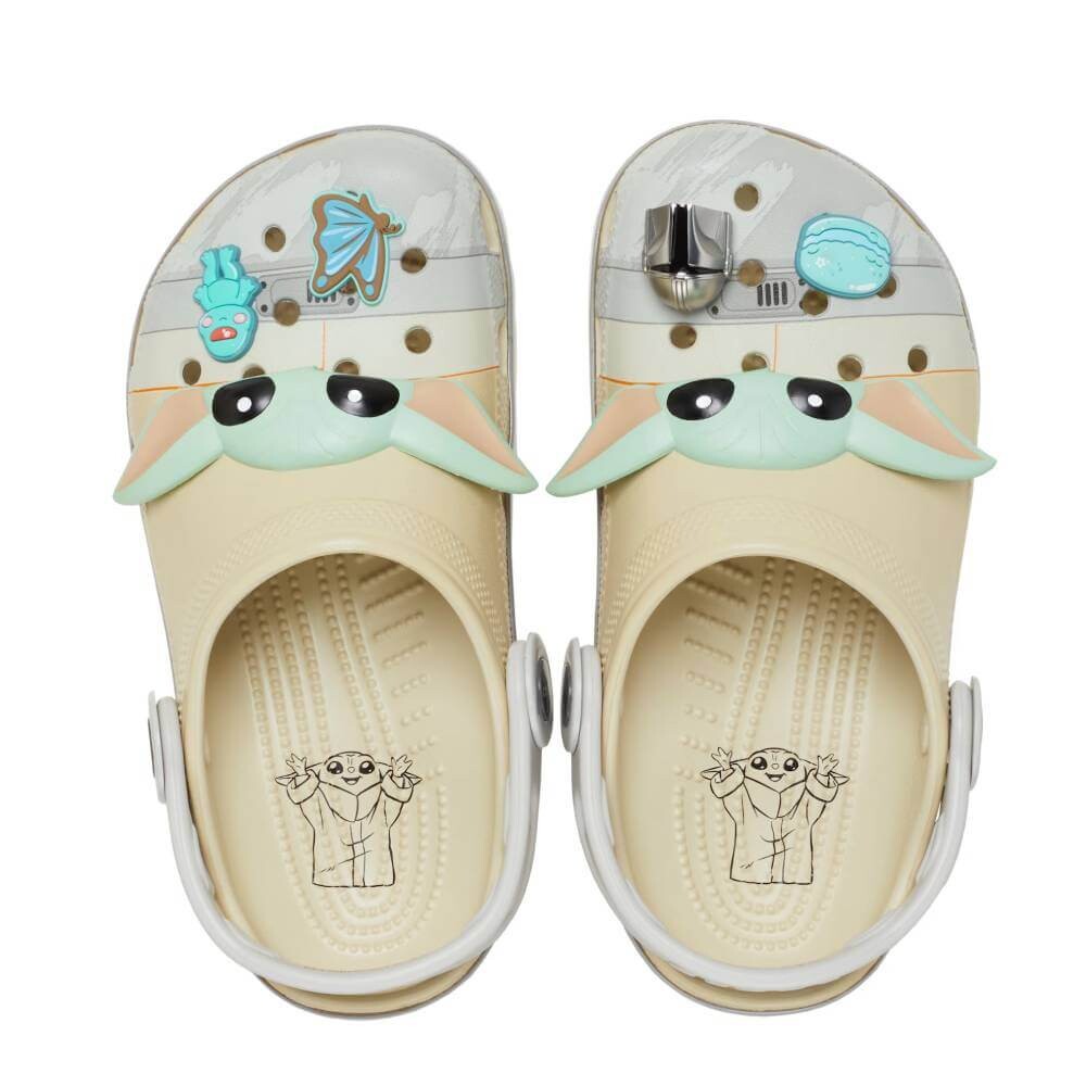 

Сабо детские Crocs Star Wars Grogu Classic Clog, бежевый