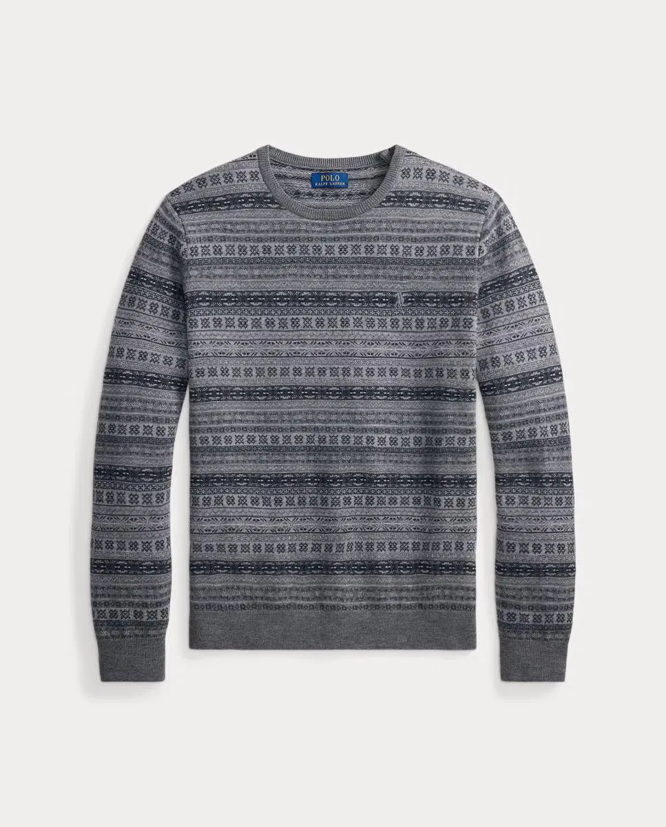 Мужский джемпер из шерсти, Fair Isle Gris Combinado, Polo Ralph Lauren, серый — фото 4