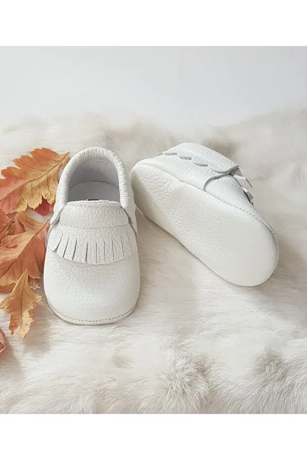 Детские кожаные мокасины для мальчиков Rocco Hodore, White — фото 4