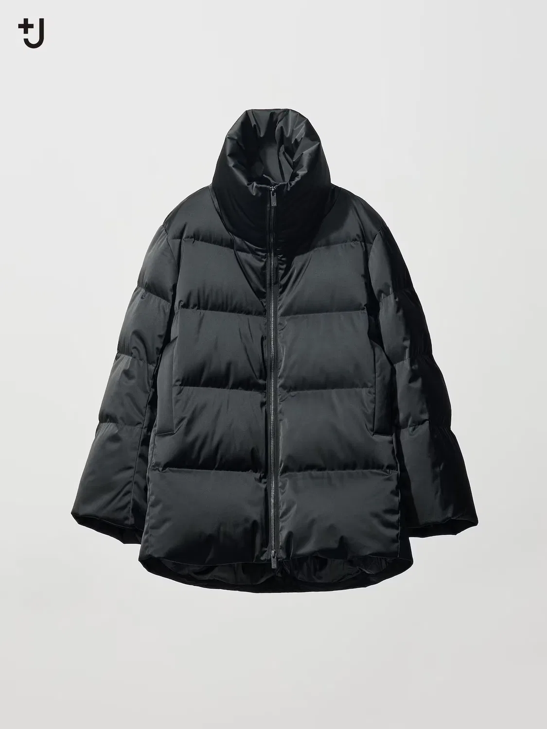 Пуховая куртка Uniqlo, объемная, черный