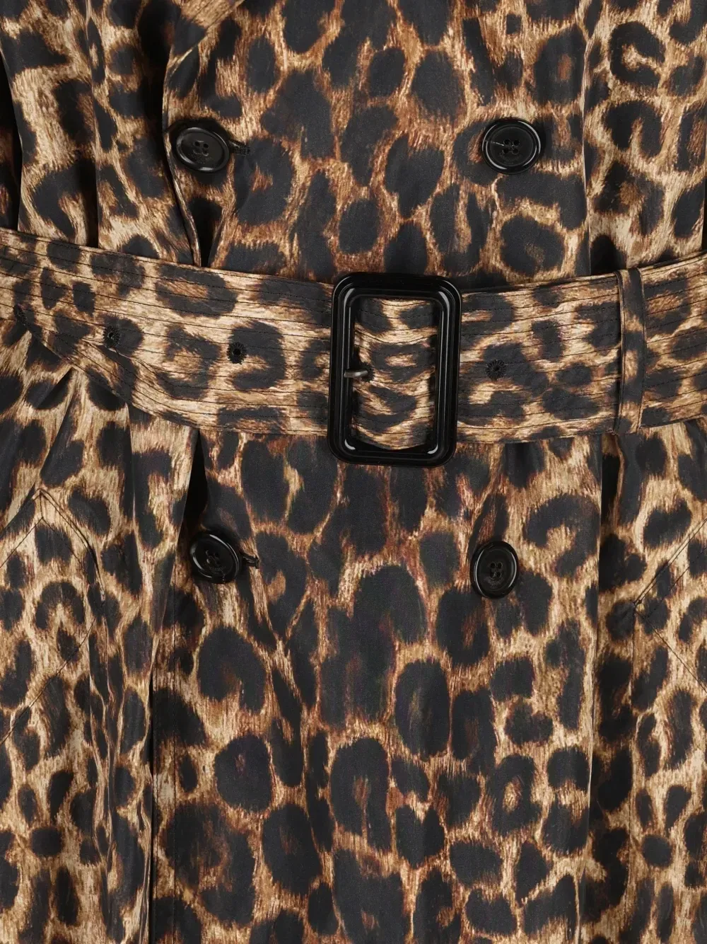 Плащ из нейлона с леопардовым принтом Saint Laurent, коричневый — фото 3