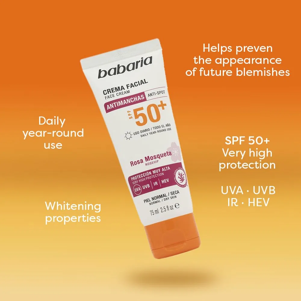 Солнцезащитный набор для лица SPF 50 Babaria, с алоэ вера, 100 мл, Flowers — фото 3