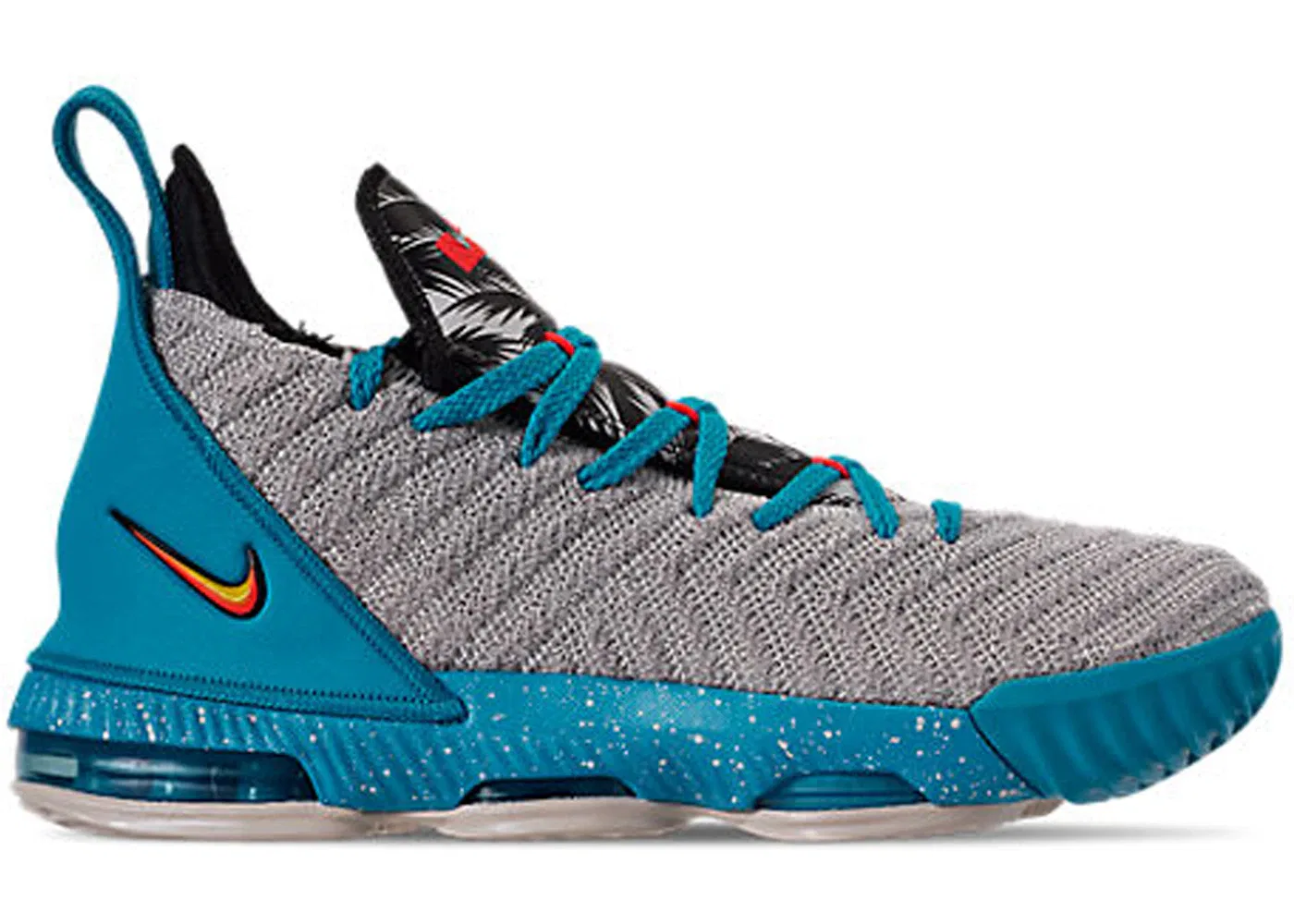 Детские кроссовки для мальчиков с принтом Nike LeBron 16, Light Bone/Tour Yellow-Bright Crimson-Blue Lagoon-Atmosphere Grey-Black