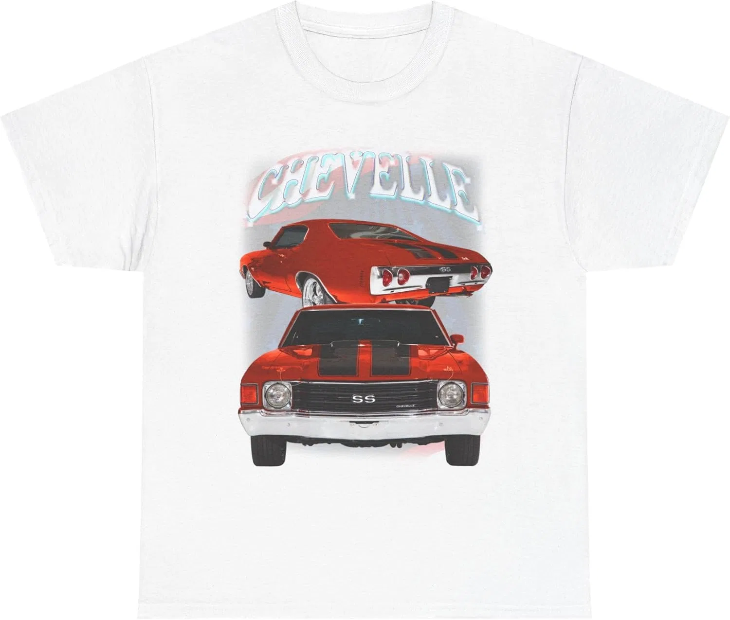 Футболка унисекс Heavy Cotton с изображением Red 1972 Chevelle, White