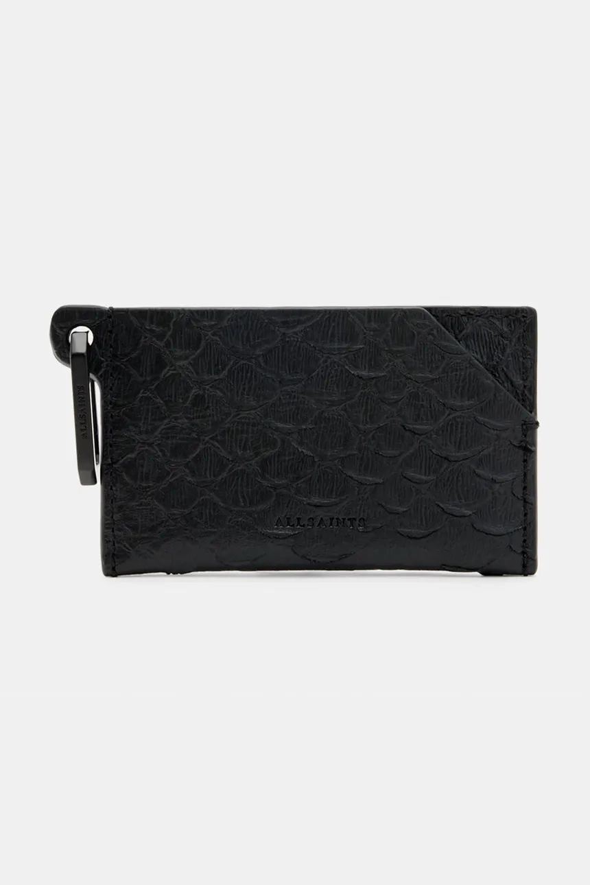 

Кожаный кошелек HEX SNAKE AllSaints, черный