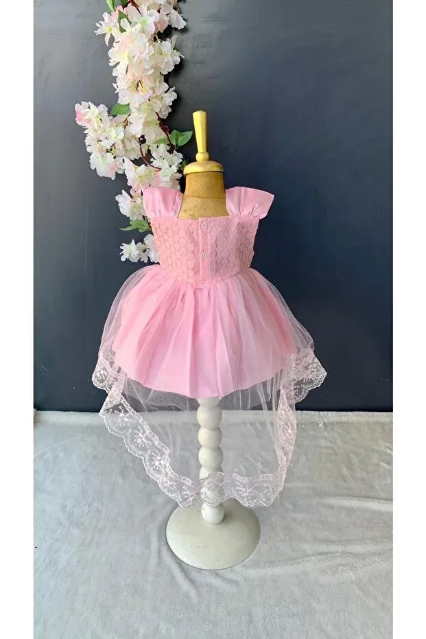Детское платье для новорожденных без рукавов Petite Ponpon Baby, Pink — фото 2