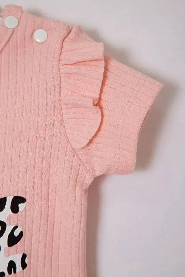 Детский комбинезон для девочек с принтом Cotton love written Bubito, Pink — фото 2