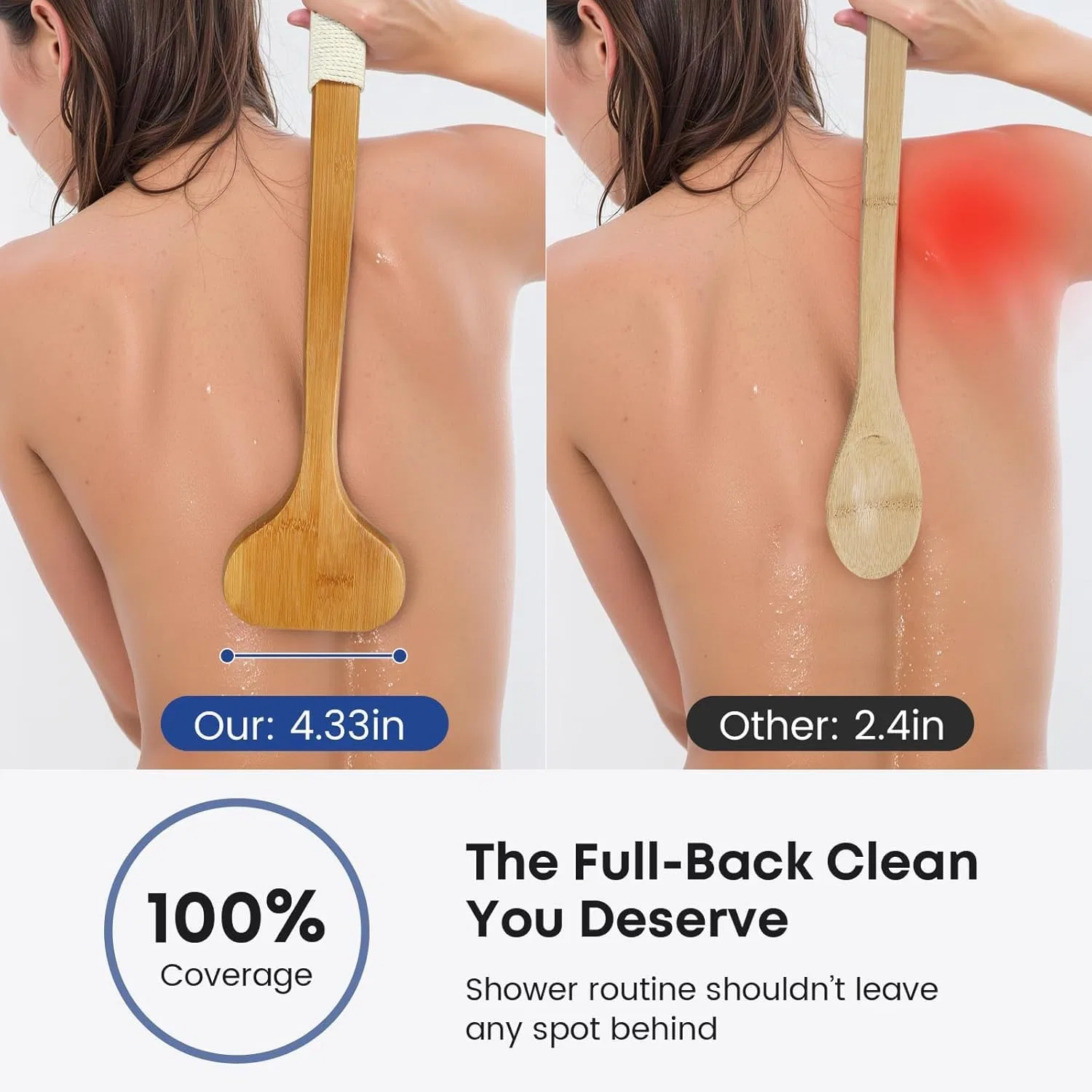 Щетка для тела, Bambus, с длинной изогнутой ручкой, Braun Generisch — фото 2