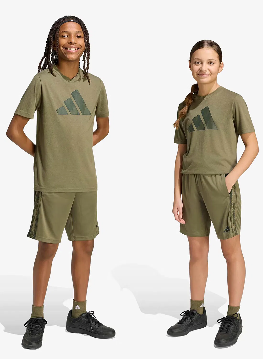 Комплект спортивный с камуфляжным принтом Sport Seasonals Adidas, оливковый