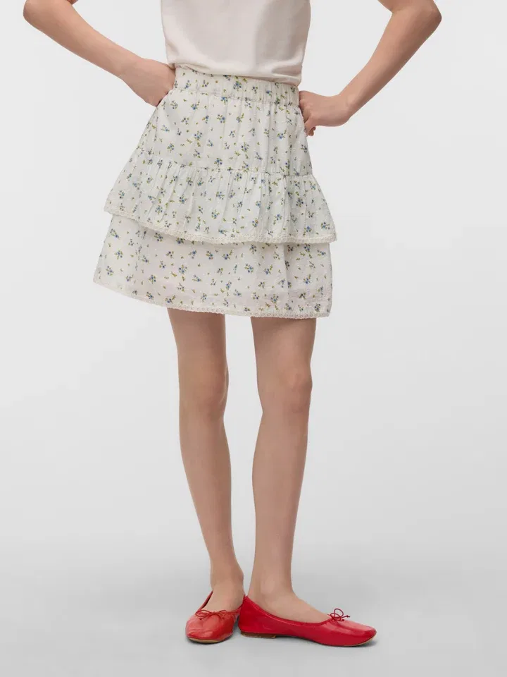 Юбка с принтом Trine Vero Moda Girl, кремовый — фото 2