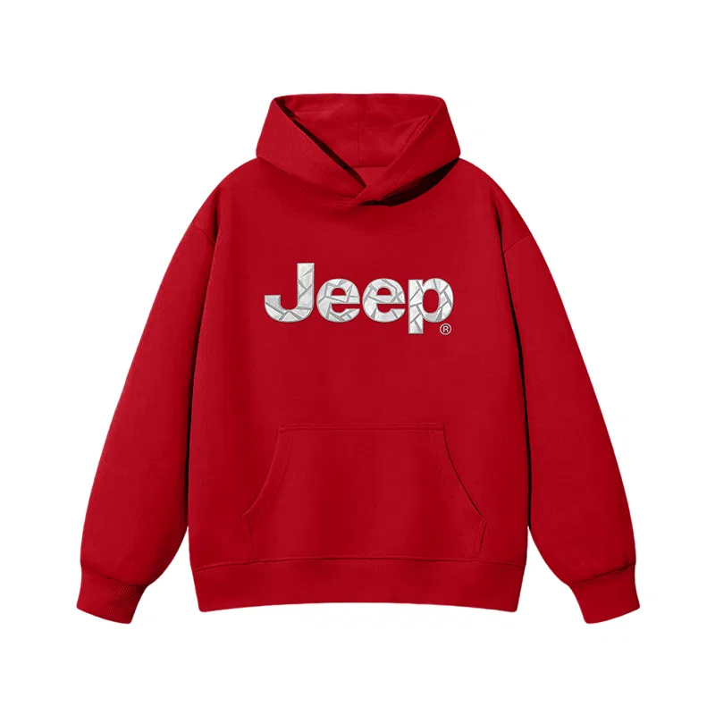 Детский худи с капюшоном, плотный, Jeep, New Year Red