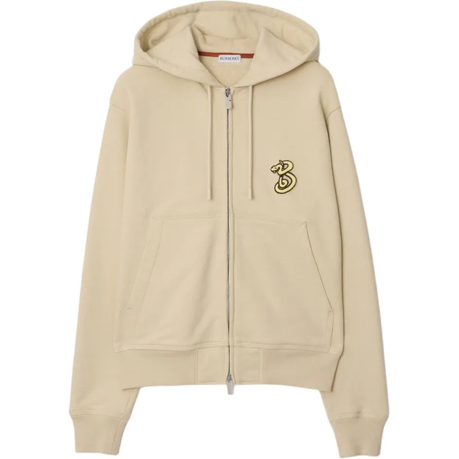 Свитшот с капюшоном Burberry Snake Hoodie, повседневная одежда, бежевый