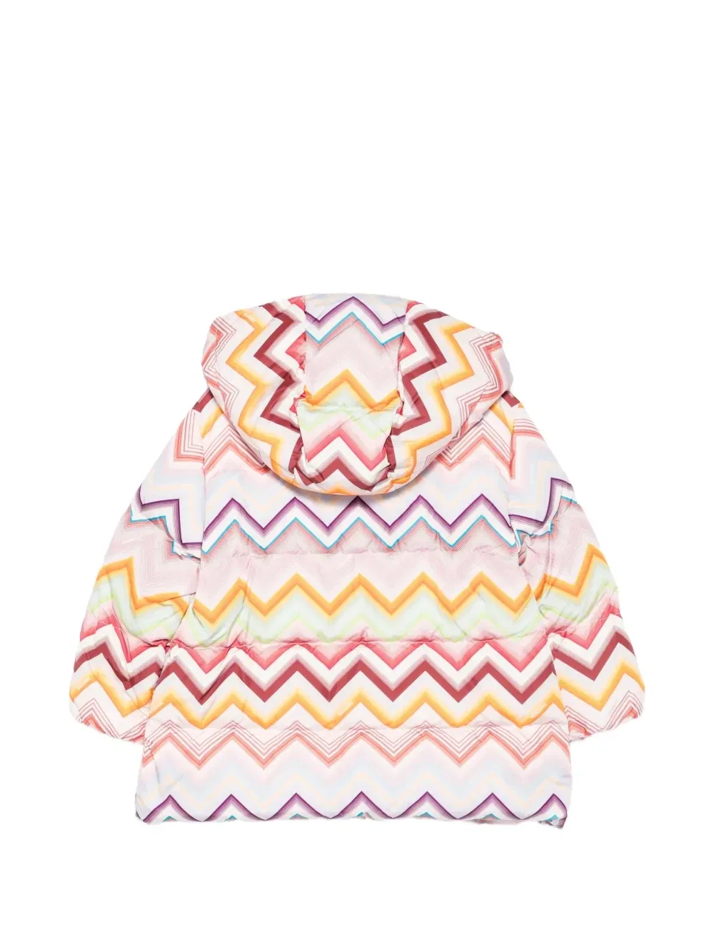 Утепленная куртка на молнии с зигзагообразным принтом Missoni Kids, розовый — фото 2