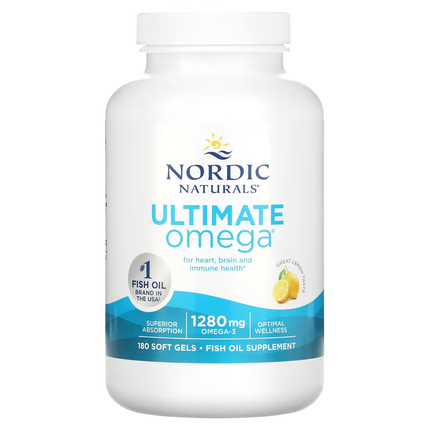 

Омега-3 рыбий жир Nordic Naturals со вкусом лимона, 180 капсул