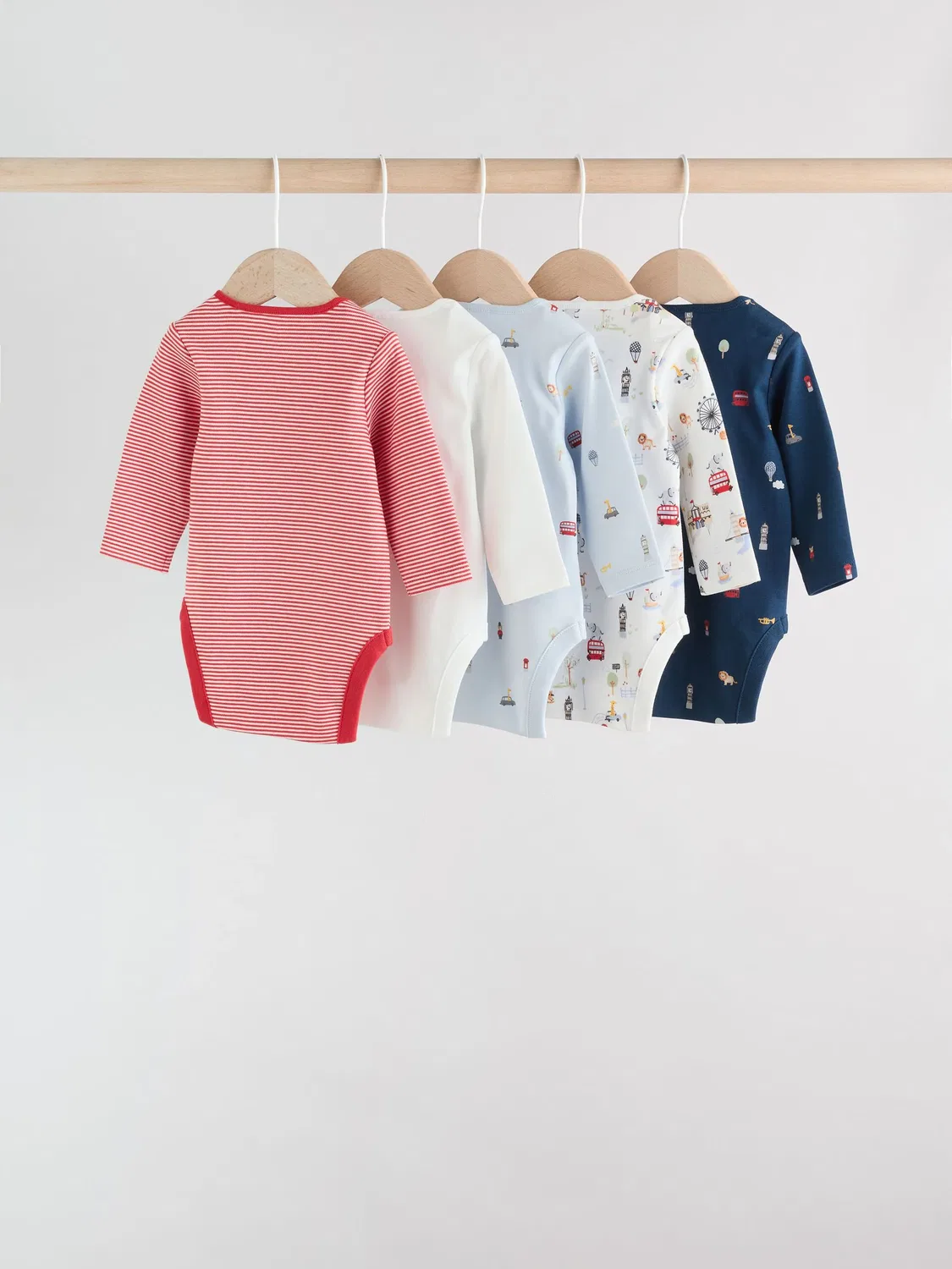 Боди с длинным рукавом, набор 5 шт, Baby London Next, красный — фото 2