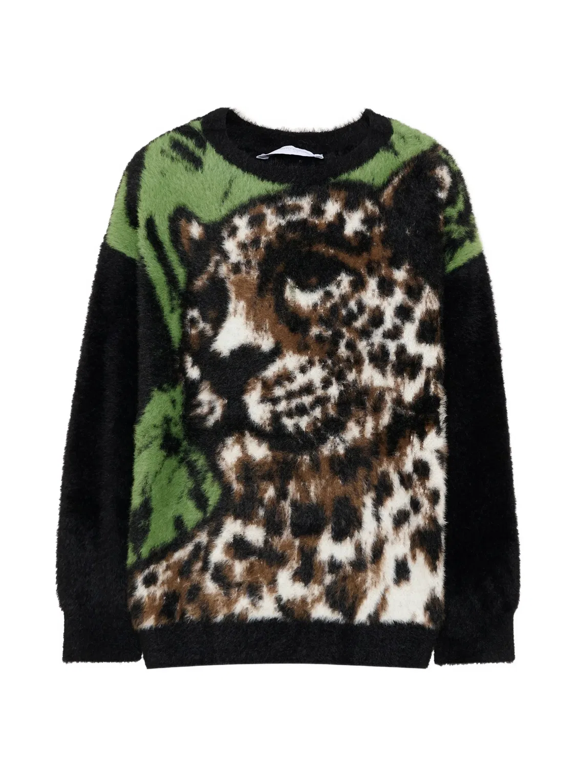 Свитер вязки интарсия Roberto Cavalli Junior, черный