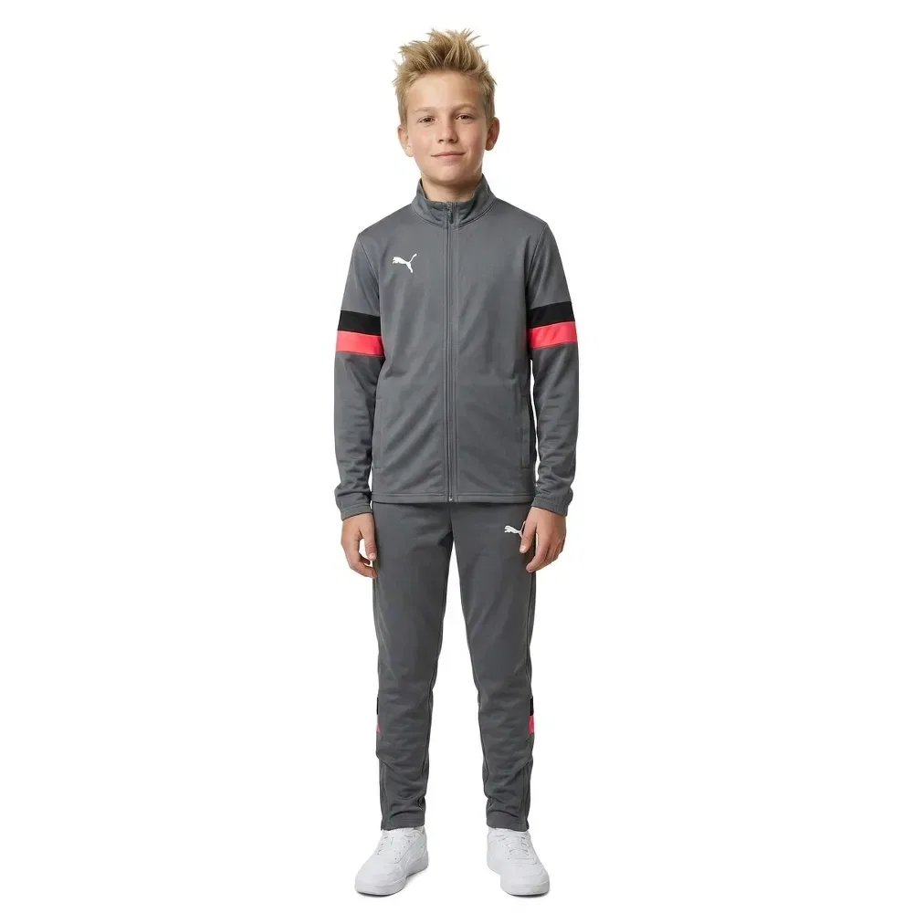 Детский спортивный костюм для мальчиков с контрастным принтом Puma IndividualRISE, Grey — фото 3