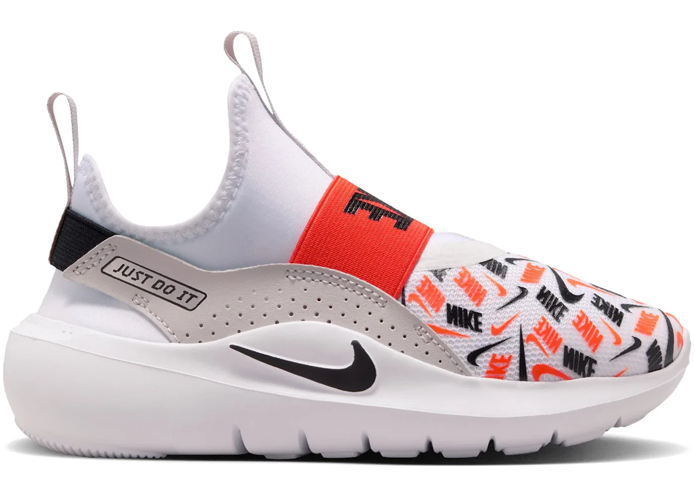 Детские кроссовки Lifestyle с принтом Nike Flex Runner 4 Nike, White Safety Orange Vast Grey Black