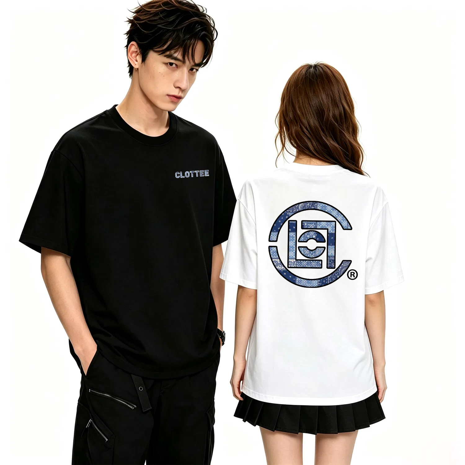 Детская футболка с круглым вырезом, прямого кроя, Crew Neck, CLOT, Black — фото 4