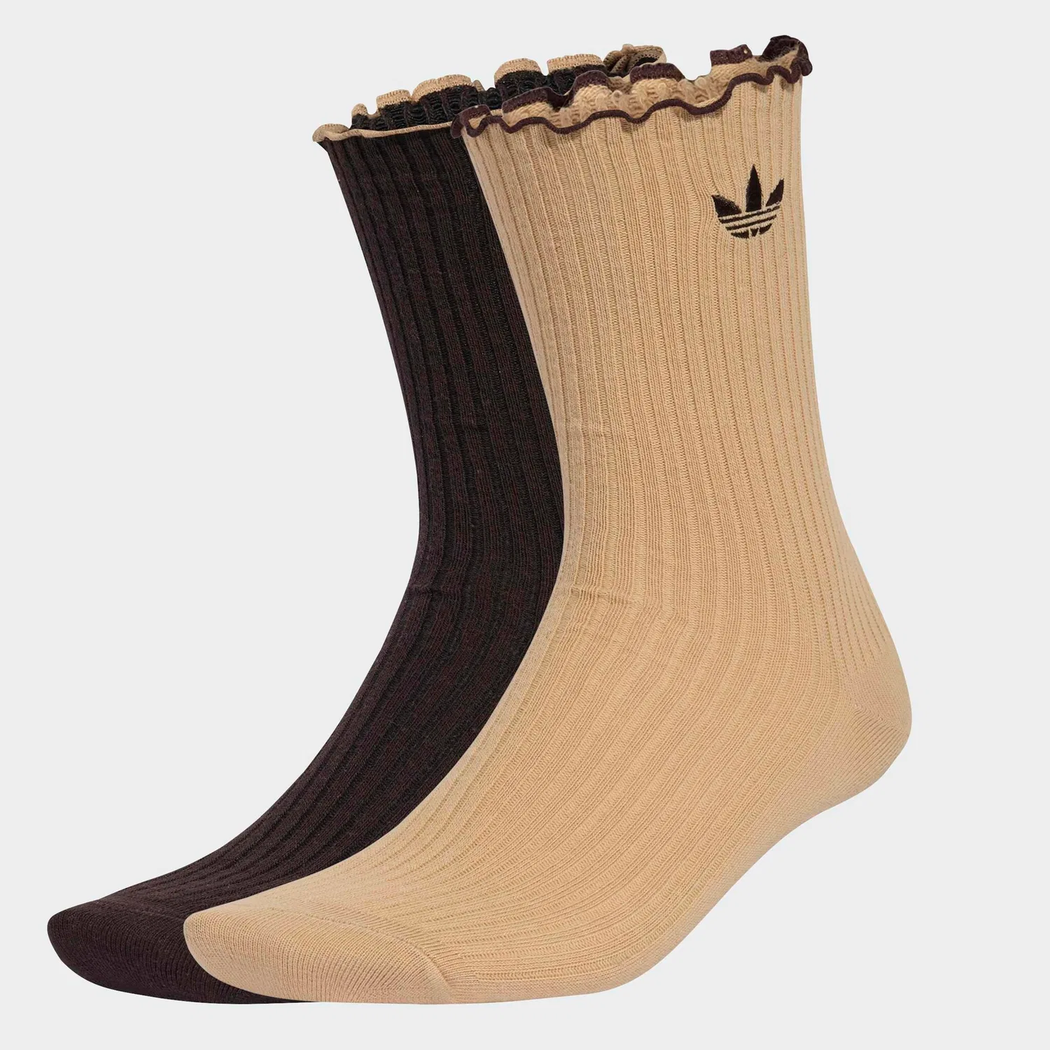 Женские спортивные носки с воланами Adidas Originals, Magic Beige/Aurora Coffee