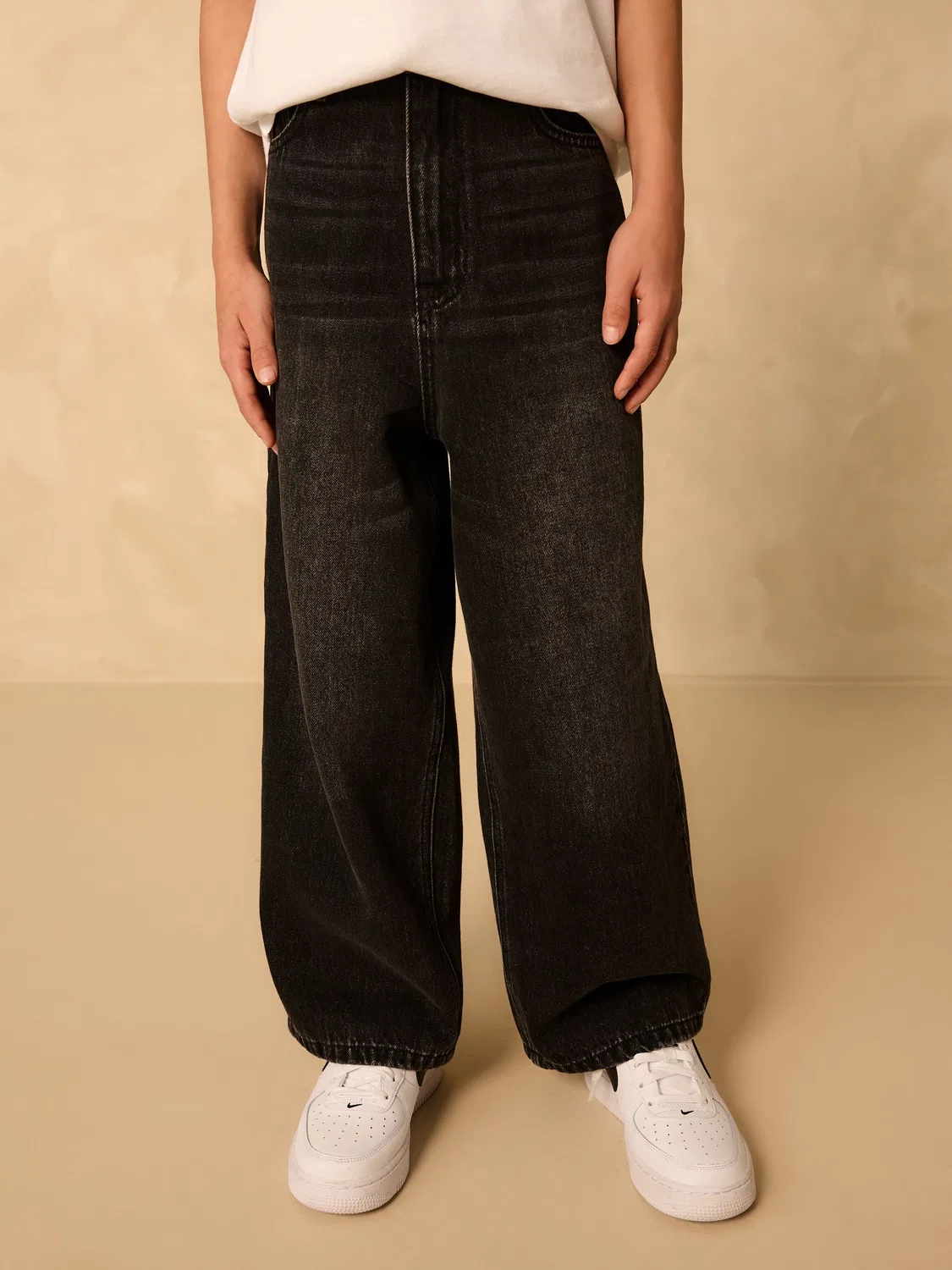 Джинсы Super-wide Fit Next, Washed Black