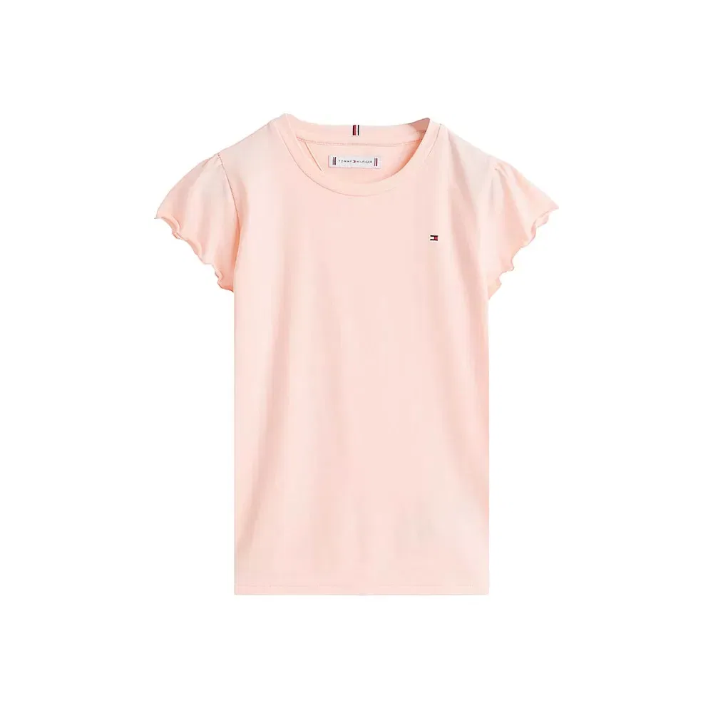 Детская футболка для девочек с рюшами Essential Ruffle Tommy hilfiger, Pink — фото 3