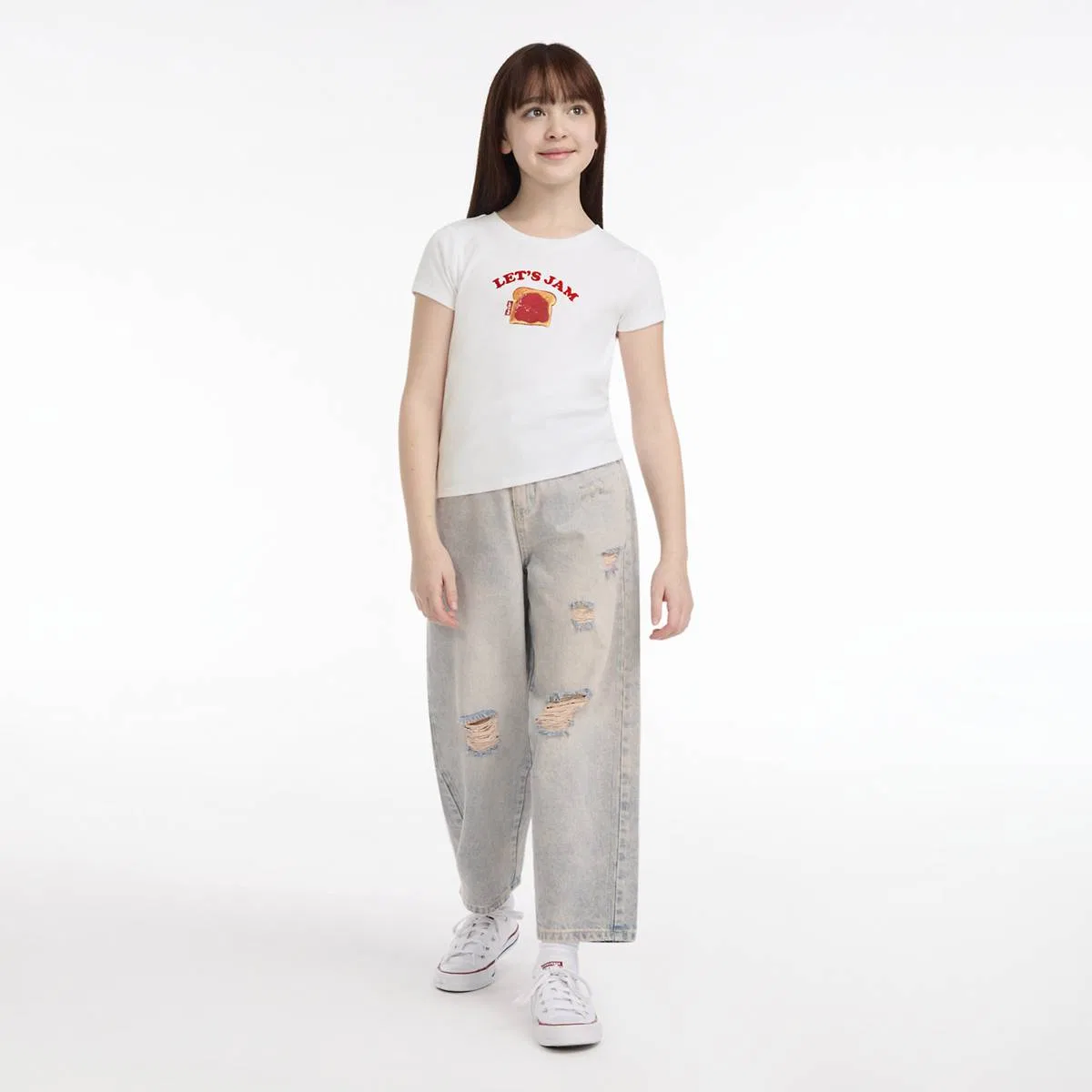 Вязаный топ с коротким рукавом в рубчик для девочек 7-16 лет Levi's, Bright White — фото 3