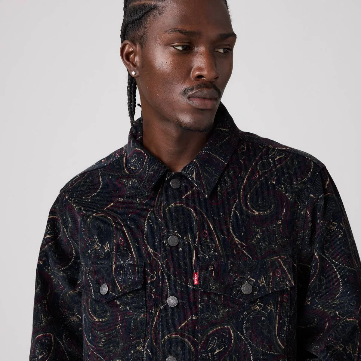 Вельветовая куртка станции Эмбаркадеро Levi's, Aymar Paisley Nightfall Navy - Blue — фото 2