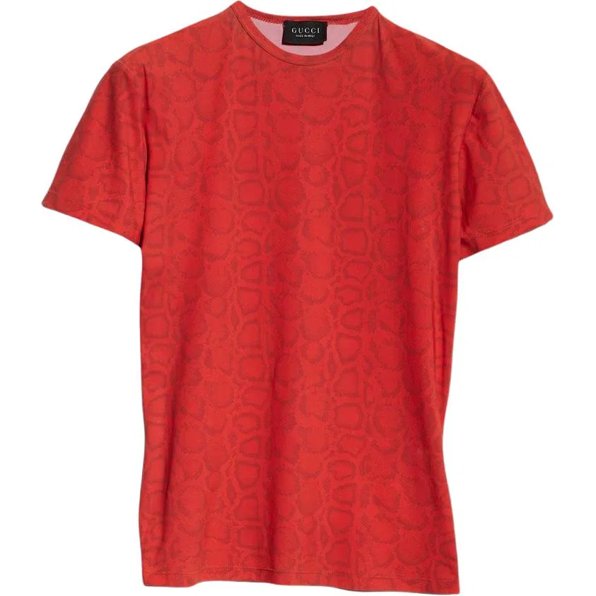 Мужская футболка с круглым вырезом прямого кроя GUCCI, Red