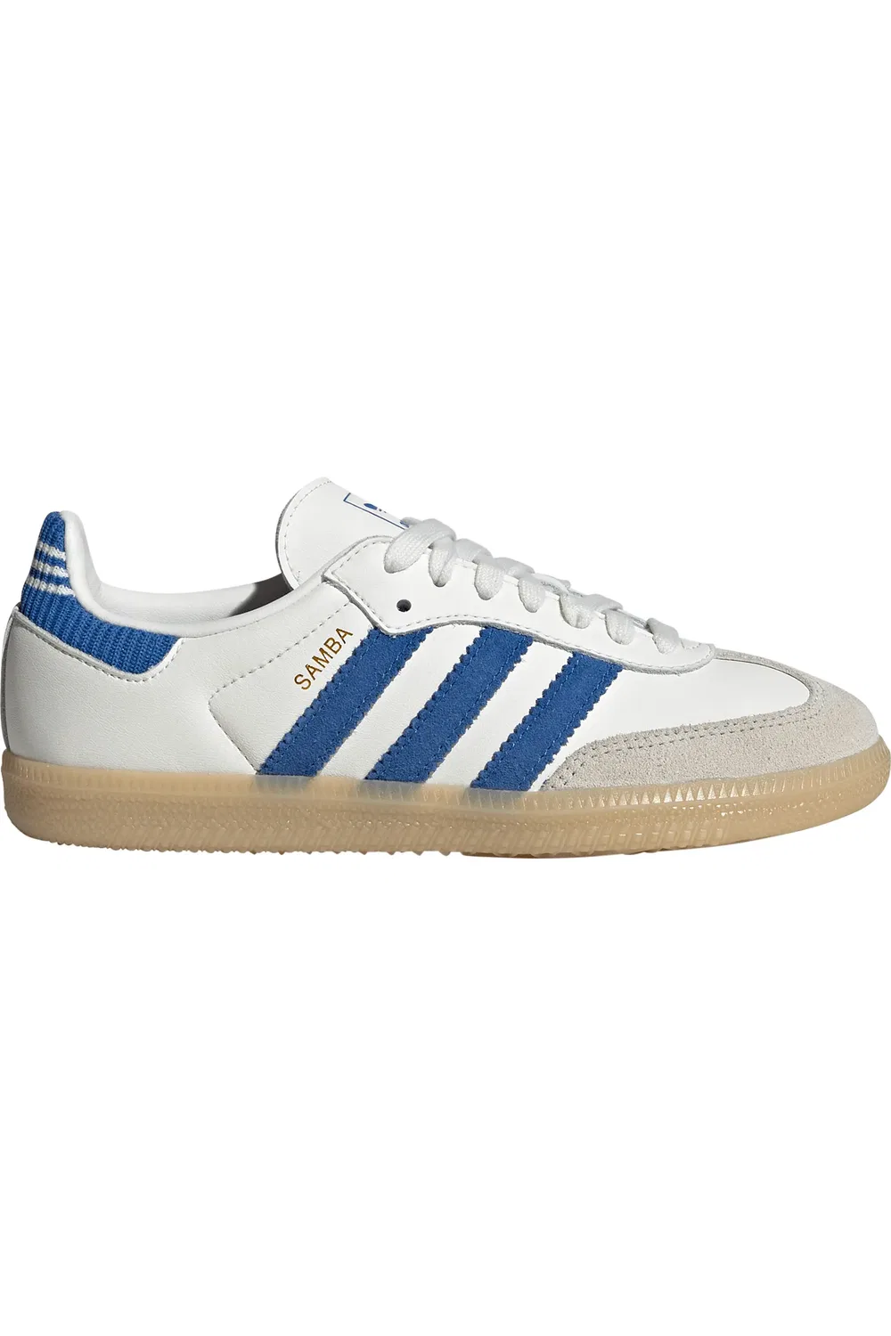 Кроссовки детские футбольные Samba OG adidas, Cloud White/Blue/Gum 3 — фото 3