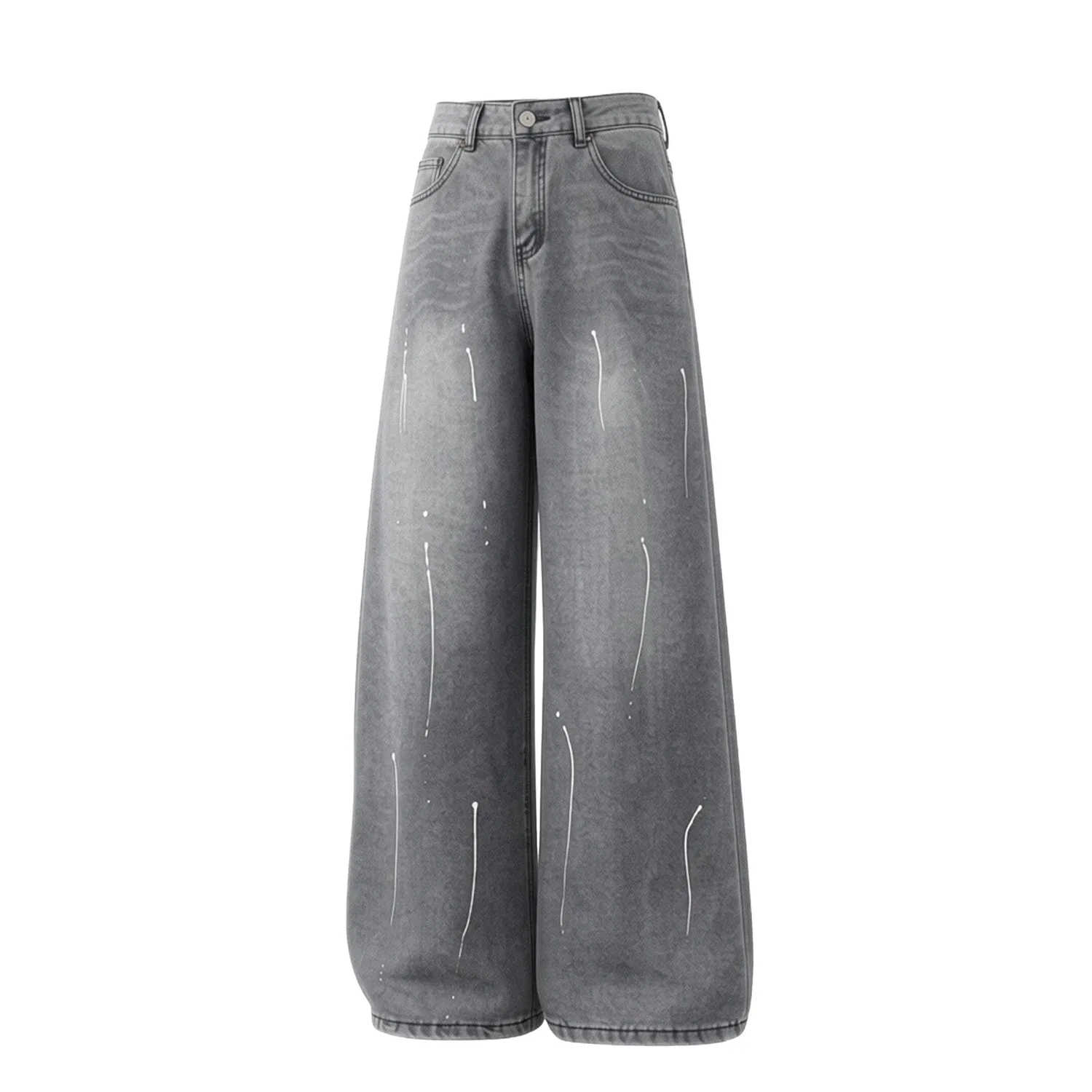 Детские джинсы прямого кроя с принтом Unisex, GWAF, Gray