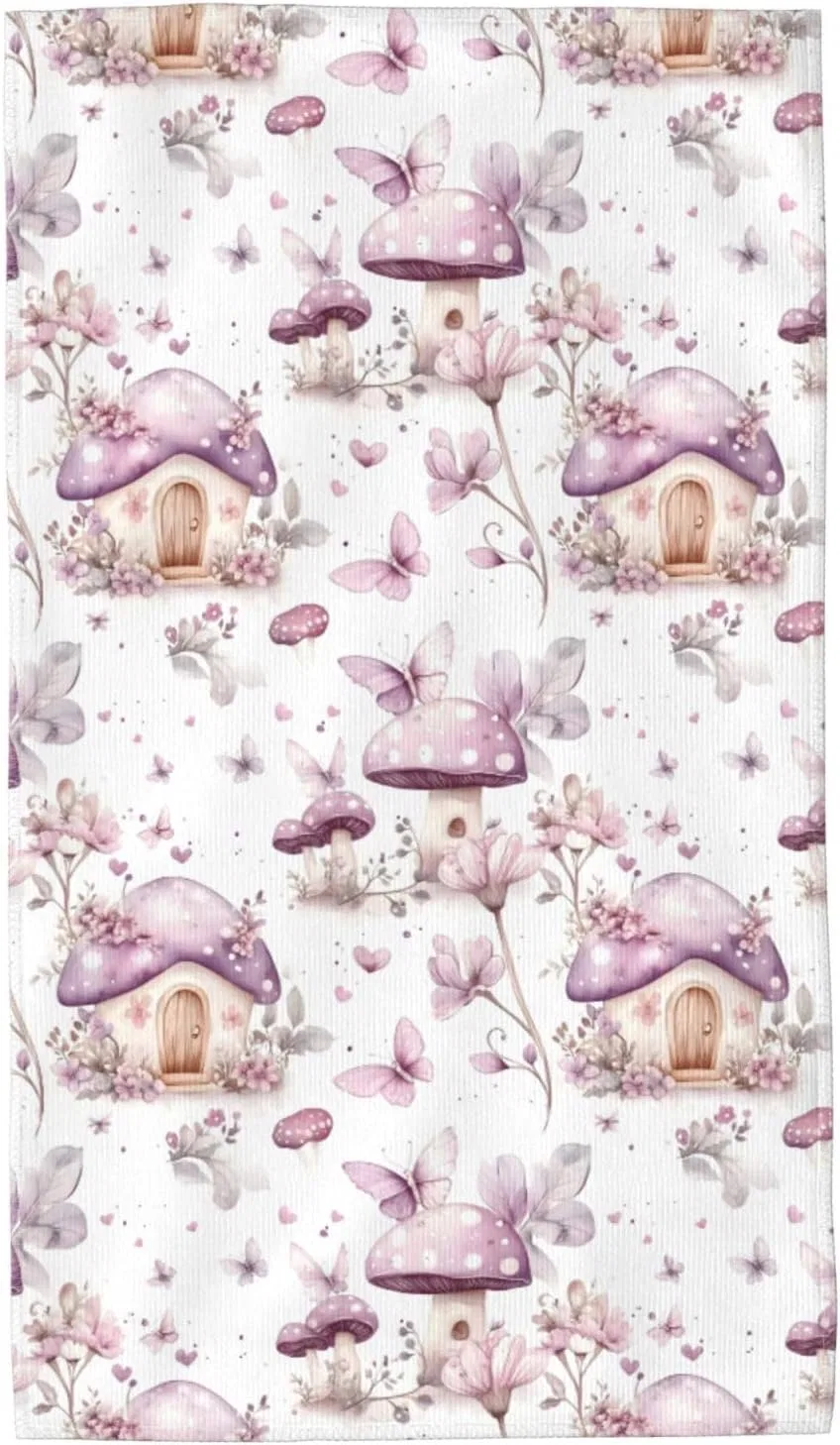 Мочалка для лица из микрофибры 69,5x40,6 см, Nevjipu, Розовый гриб-бабочка