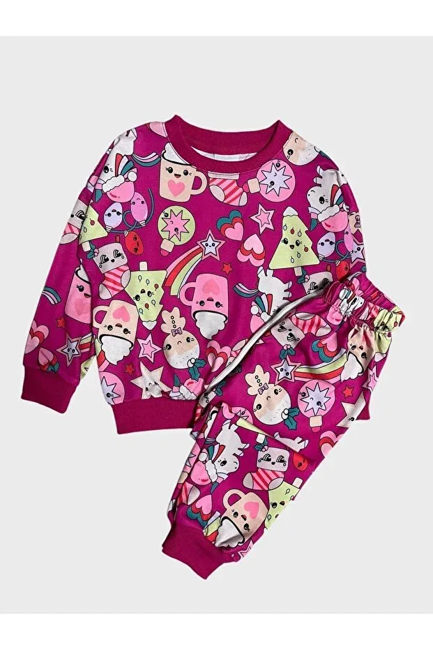 Детский спортивный костюм для девочек с принтом Heart Cup Cake Fil Kids, Pink
