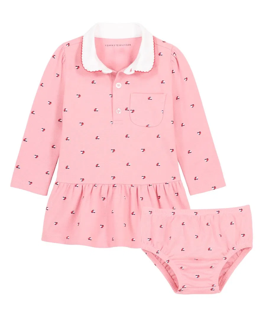 Детское платье с длинным рукавом и шорты, 2 предмета Tommy Hilfiger, Sea Pink — фото 4