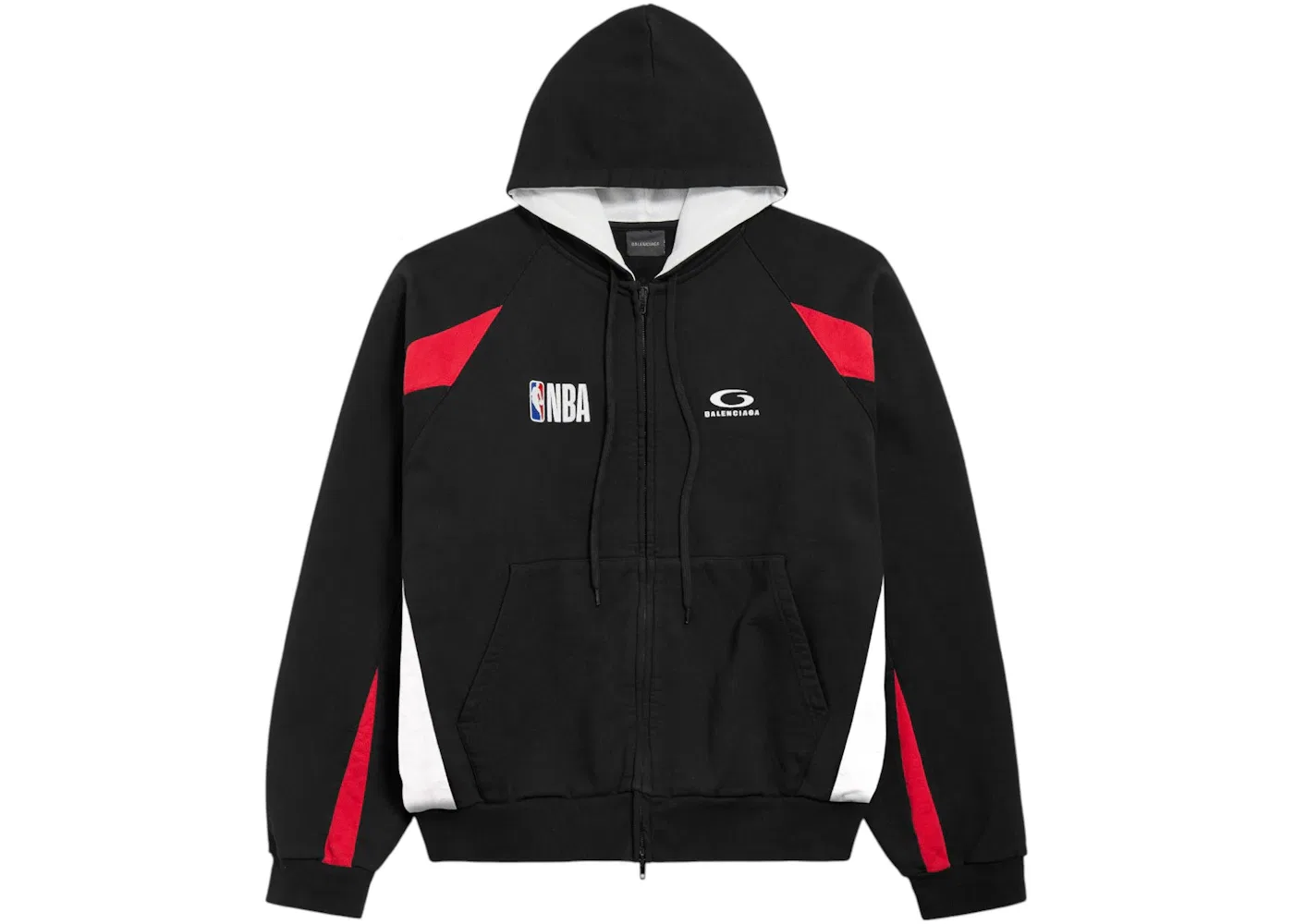 Мужская худи оверсайз на молнии Balenciaga x NBA, Black/Multicolor