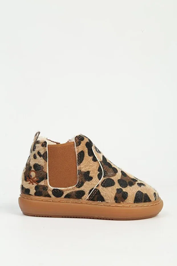 Детские ботинки для девочек с принтом Leopard kids boots bn-50179 Benetton, Leopard