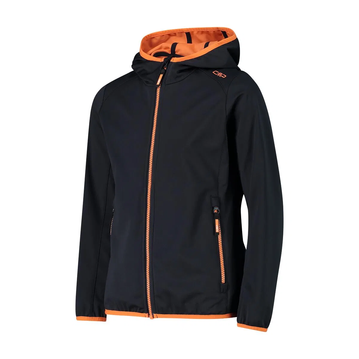 Детская ветрозащитная куртка Girl Jacket Fix Hood Cmp, Schwarz Orange Grau — фото 3
